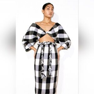 NWT Mara Hoffman Justine Top in Black&White